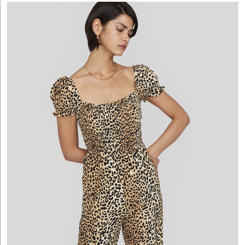 NWT Faithfull The Brand Della Leopard Jumpsuit